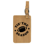 Enthoozies Tis' The Season Football Laser Engraved Luggage Tag - 2.75 Inches x 4.5 Inches