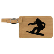 Enthoozies Female Snowboarder Laser Engraved Luggage Tag - 2.75 Inches x 4.5 Inches