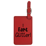 Enthoozies I Fart Glitter Laser Engraved Luggage Tag - 2.75 Inches x 4.5 Inches