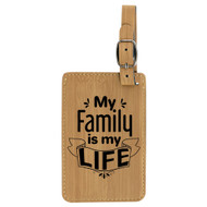 Enthoozies My Family is my Life Laser Engraved Luggage Tag - 2.75 Inches x 4.5 Inches