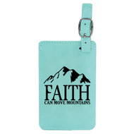 Enthoozies Faith Can Move Mountains Religious Laser Engraved Luggage Tag - 2.75 Inches x 4.5 Inches