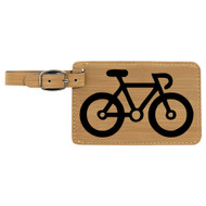 Enthoozies Bike Silhouette Biking Cycling Laser Engraved Luggage Tag - 2.75 Inches x 4.5 Inches