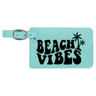 Enthoozies Beach Vibes Laser Engraved Luggage Tag - 2.75 Inches x 4.5 Inches