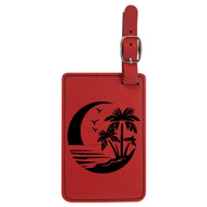 Enthoozies Beach Palm Trees Laser Engraved Luggage Tag - 2.75 Inches x 4.5 Inches