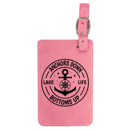 Enthoozies Lake Life Anchors Down Bottoms Up Laser Engraved Luggage Tag - 2.75 Inches x 4.5 Inches