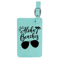 Enthoozies Aloha Beaches Laser Engraved Luggage Tag - 2.75 Inches x 4.5 Inches