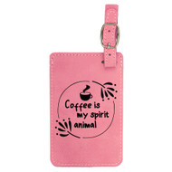 Enthoozies Coffee is my Spirit Animal Laser Engraved Luggage Tag - 2.75 Inches x 4.5 Inches