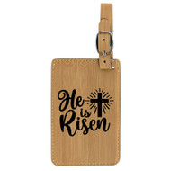 Enthoozies He is Risen Religious Laser Engraved Luggage Tag - 2.75 Inches x 4.5 Inches