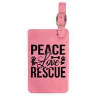 Enthoozies Peace Love Rescue Dog Puppy Laser Engraved Luggage Tag - 2.75 Inches x 4.5 Inches