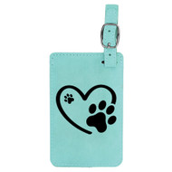 Enthoozies Dog Paw Heart Puppy Laser Engraved Luggage Tag - 2.75 Inches x 4.5 Inches