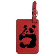 Enthoozies Panda Drinking Coffee Laser Engraved Luggage Tag - 2.75 Inches x 4.5 Inches