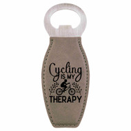 Enthoozies Cycling is my Therapy Bike Biking Laser Engraved Magnetic Bottle Opener - 1.75 Inches x 4.75 Inches