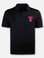 Front View Under Armour Texas Tech Red Raiders Performance 2.0 Throwback Double T Polo in Black