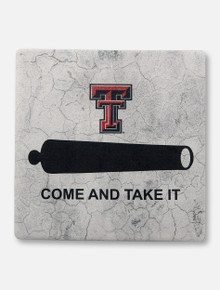 Texas Tech REd Raiders Double T "Come and Take It" with Cork Backing Coaster