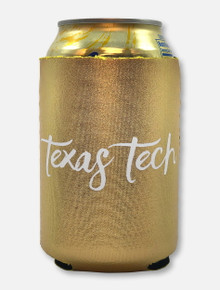 Texas Tech Red Raiders Script Gold Can Cooler