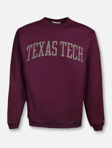  Champion Texas Tech Red Raiders Powerblend Fleece Texas Tech Grey Felt Arch Sweatshirt