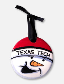Texas Tech Red Raiders Snowman Hand Painted Ceramic Ornament