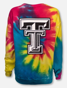 Texas Tech Red Raiders Double T Tie Dye Crew Sweatshirt