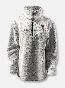 Texas Tech Red Raiders Double T  Quarter-Zip Sherpa Pullover In Grey 