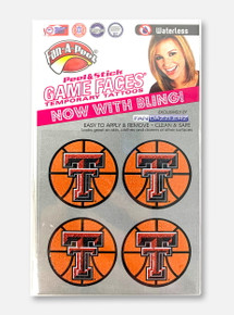 Texas Tech Double T Glitter Basketball Body Sticker 