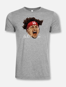 Texas Tech Red Raiders "Face Of Tech Football" T-Shirt In Grey Featuring Patrick Mahomes II