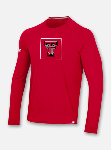 Front Profile Texas Tech Red Raiders Under Armour Sideline 2020 Training Tee Long Sleeve T-Shirt in Red