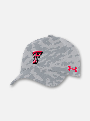 Front View Texas Tech Red Raiders Under Armour Sideline 2020 Camo Stretch Fit Hat