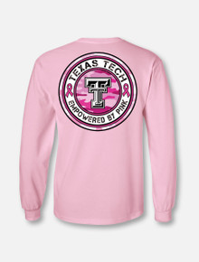 Texas Tech Red Raiders Pink War Paint Breast Cancer Awareness Long Sleeve T-Shirt Back