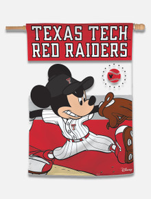 Disney x Red Raider Outfitter Texas Tech Mickey "Baseball Player" Vertical House Banner