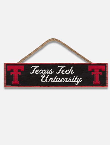 Texas Tech Red Raiders Throw Back Double T " Vault University " Wood Sign