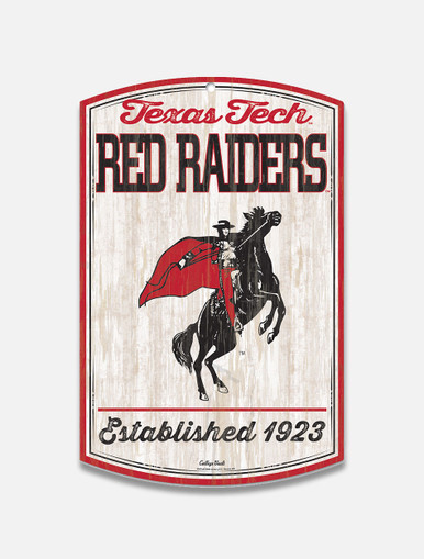 Texas Tech Red Raiders Vault Rearing Rider "Established 1923" Wood Sign