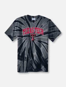 Texas Tech Red Raiders Arch Over Double T Tie Dye T-Shirt in Black front