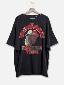 Livy Lu Texas Tech Red Raiders Rolling Stones "Rock Em Texas Tech" Oversized One Size Distressed Tee