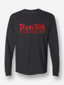 Texas Tech "One Color Script & Established Bar" Foil Long Sleeve T-Shirt