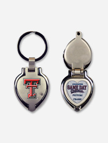 Texas Tech Metal Heart Locket Keychain