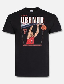 Texas Tech Basketball Official NIL "Kevin Obanor Action Shot" T-Shirt