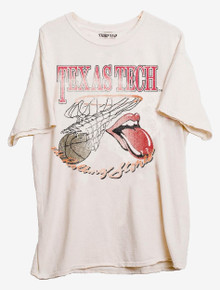 Livy Lu Texas Tech "Basketball Rolling Stones" Thrifted T-Shirt