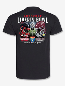 Texas Tech vs Mississippi State Liberty Bowl "Dueling Helmets" Black T-Shirt