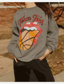 Livy Lu Texas Tech "Basketball Lick" Thrifted Sweatshirt