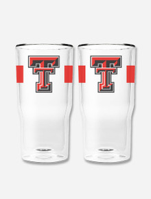 Texas Tech Double T Double Wall Insulated 16 oz Glass Tumblers 2 Pack