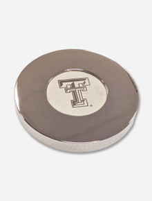 Texas Tech Double T Silver Tone Medallion Paperweight