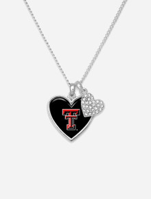 Texas Tech Double T Double Heart "Amara" Necklace