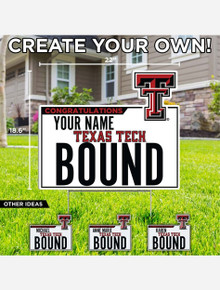 CUSTOM Texas Tech Red Raiders "Congratulations Texas Tech Bound" Lawn Sign