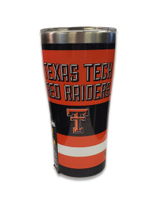 Texas Tech Red Raiders Striped 20oz Stainless Steel Travel Tumbler  