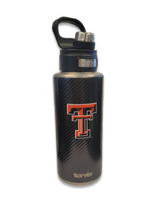 Texas Tech Carbon Fiber Stainless Steel 32 oz Water Bottle 