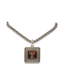 Texas Tech "Ornate" Square Pendant Necklace  