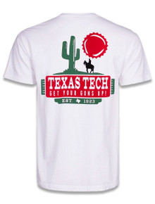 Texas Tech "WhataScene Guns Up Cactus" White Comfort Color T-Shirt