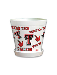 Texas Tech "Medley of Logos" 1 Qt.Flower Pot  