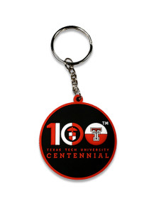Texas Tech Centennial "100 Year Anniversary" 3D Black Rubber Keychain  
