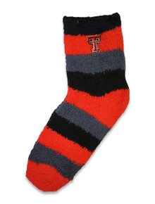 FBF Double T Team Color Striped Fuzzy Socks  